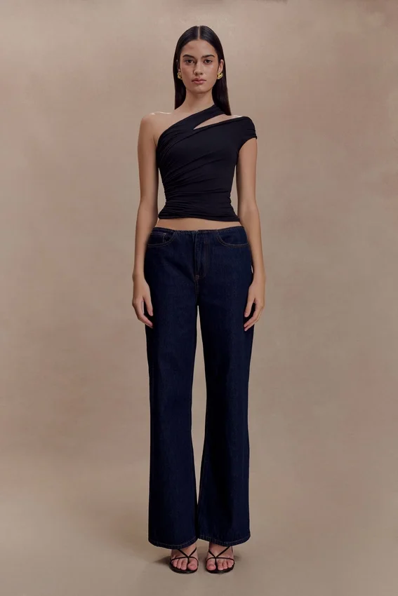 Anna One Shoulder Modal Top – Black Anna One Shoulder Modal Top – Black