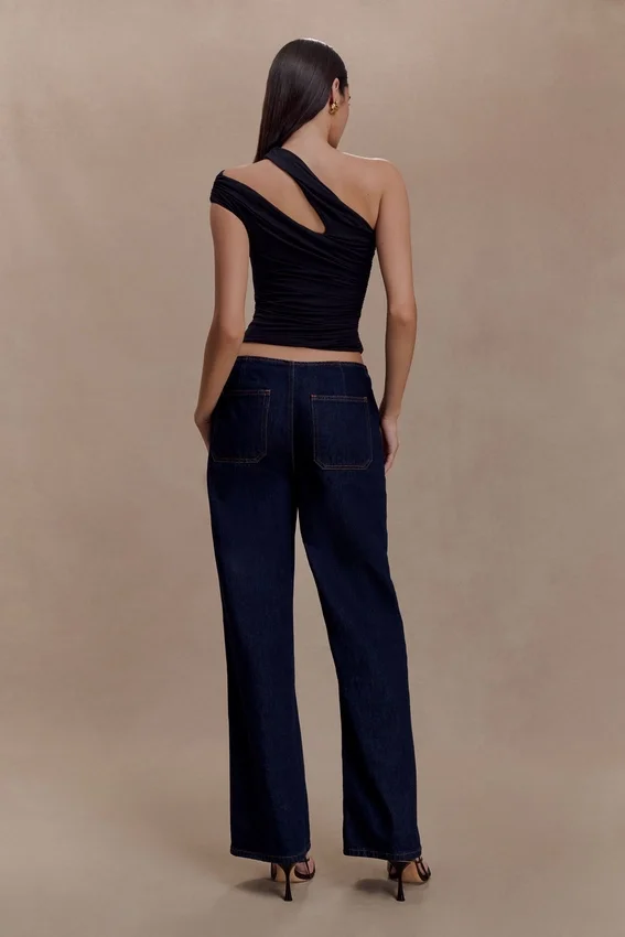 Anna One Shoulder Modal Top – Black Anna One Shoulder Modal Top – Black