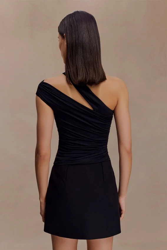 Anna One Shoulder Modal Top – Black Anna One Shoulder Modal Top – Black
