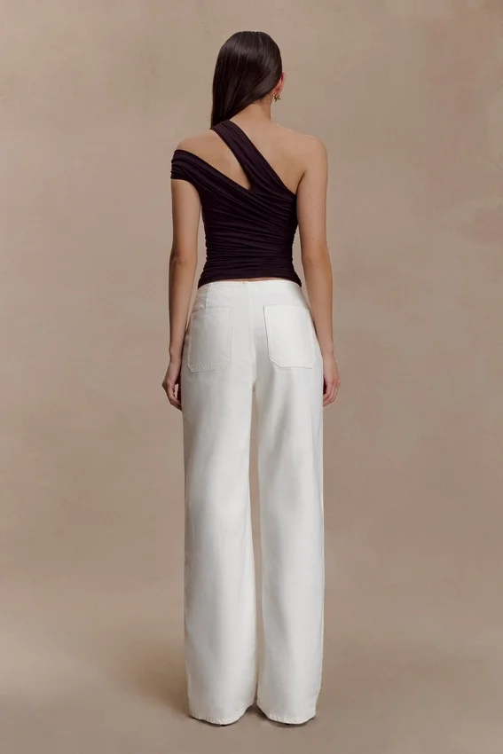 Anna One Shoulder Modal Top – Cacao Brown Anna One Shoulder Modal Top – Cacao Brown