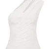 Anna One Shoulder Modal Top – White