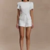 Anne Satin Mini Short – White