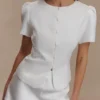 Anne Satin Mini Short – White