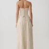Annie Strapless Tie Back Linen Top – Natural
