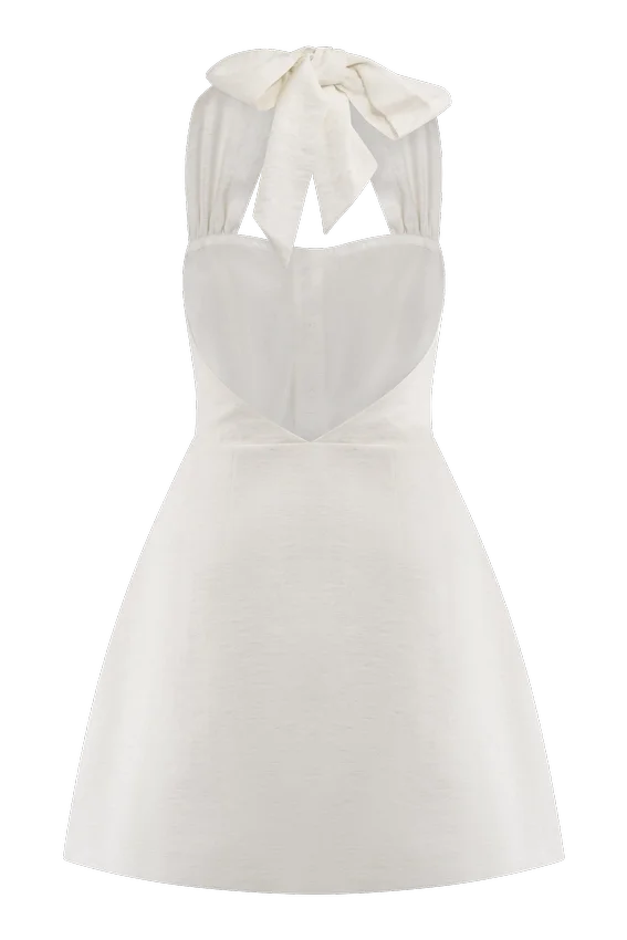 Anya Linen Halter Mini Dress – Oat Marle Anya Linen Halter Mini Dress – Oat Marle