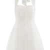 Anya Linen Halter Mini Dress – Oat Marle Anya Linen Halter Mini Dress – Oat Marle