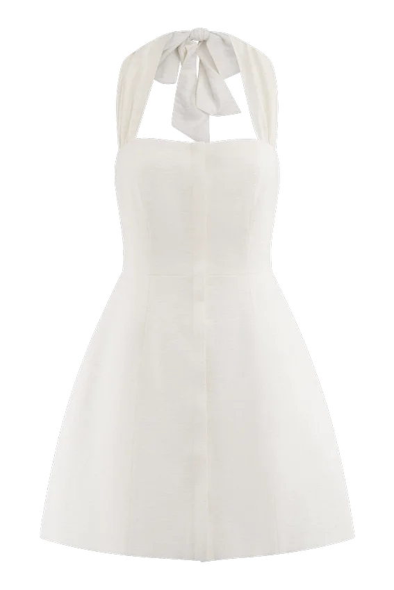 Anya Linen Halter Mini Dress – Oat Marle Anya Linen Halter Mini Dress – Oat Marle