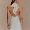 Anya Linen Halter Mini Dress – Oat Marle Anya Linen Halter Mini Dress – Oat Marle