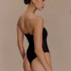 Aoife Strapless Mesh Bodysuit – Black