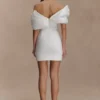 Aphrodite Off Shoulder Crepe Mini Dress – Ivory Aphrodite Off Shoulder Crepe Mini Dress – Ivory