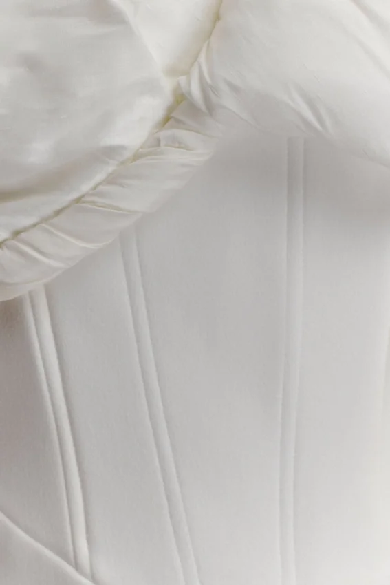 Aphrodite Off Shoulder Crepe Mini Dress – Ivory Aphrodite Off Shoulder Crepe Mini Dress – Ivory