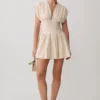 Arabella Cinched Waist Linen Mini Dress – Natural Arabella Cinched Waist Linen Mini Dress – Natural
