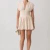Arabella Cinched Waist Linen Mini Dress – Natural Arabella Cinched Waist Linen Mini Dress – Natural