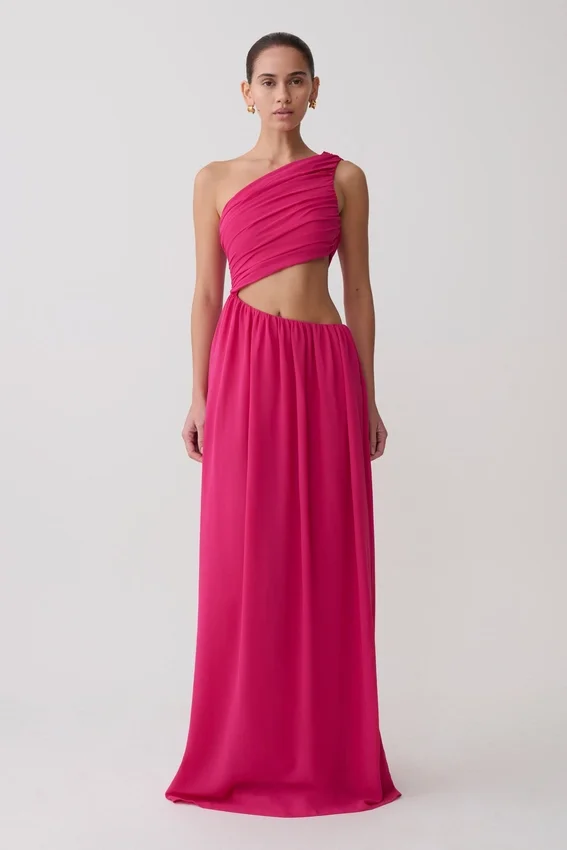 Aria Chiffon Cut Out Maxi Dress – Fuchsia Aria Chiffon Cut Out Maxi Dress – Fuchsia