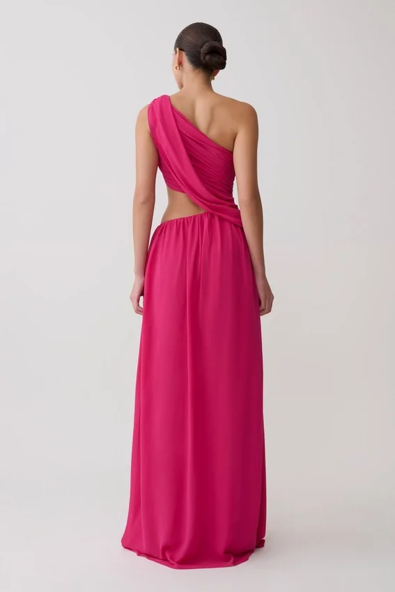 Aria Chiffon Cut Out Maxi Dress – Fuchsia Aria Chiffon Cut Out Maxi Dress – Fuchsia