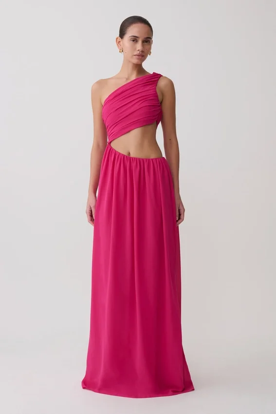Aria Chiffon Cut Out Maxi Dress – Fuchsia Aria Chiffon Cut Out Maxi Dress – Fuchsia