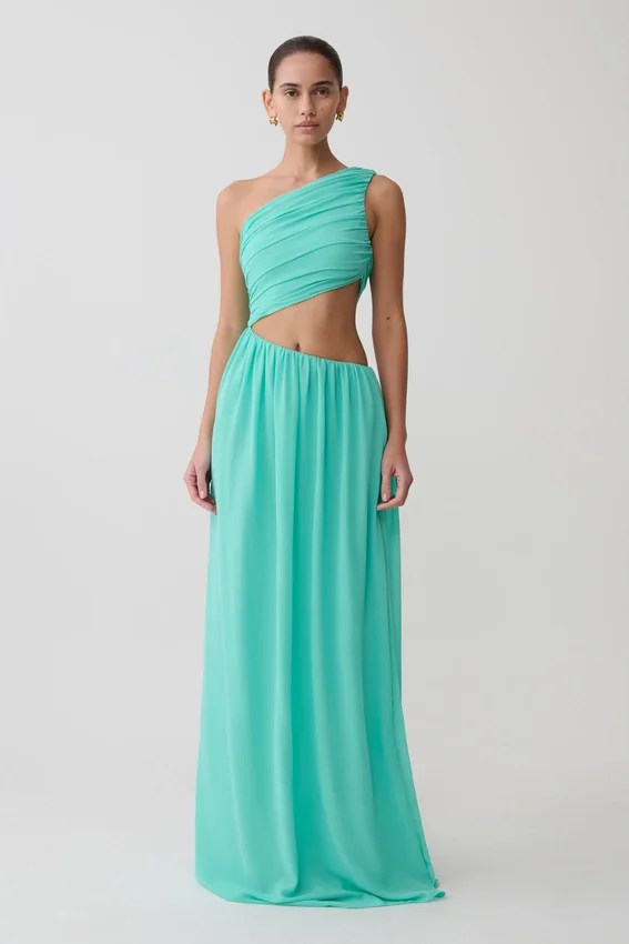Aria Chiffon Cut Out Maxi Dress – Lagoon Aria Chiffon Cut Out Maxi Dress – Lagoon