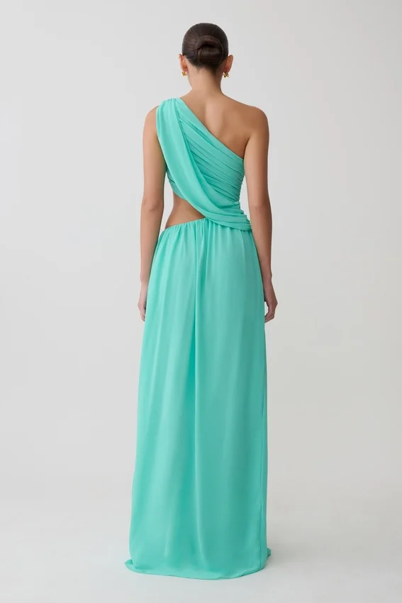 Aria Chiffon Cut Out Maxi Dress – Lagoon Aria Chiffon Cut Out Maxi Dress – Lagoon