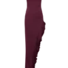 Arielle Off Shoulder Ruffle Midi Dress – Plum Arielle Off Shoulder Ruffle Midi Dress – Plum