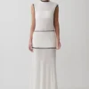 Aris Sleeveless Sheer Maxi Dress – Black/White Aris Sleeveless Sheer Maxi Dress – Black/White