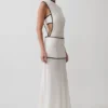 Aris Sleeveless Sheer Maxi Dress – Black/White Aris Sleeveless Sheer Maxi Dress – Black/White