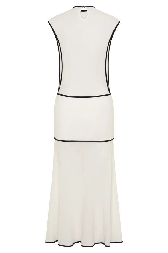 Aris Sleeveless Sheer Maxi Dress – Black/White Aris Sleeveless Sheer Maxi Dress – Black/White