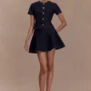 Arista Denim Mini Skirt – Washed Indigo Blue