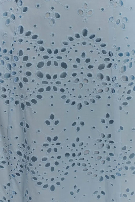 Arla Broderie Midi Skirt – Pale Cornflower Blue Arla Broderie Midi Skirt – Pale Cornflower Blue
