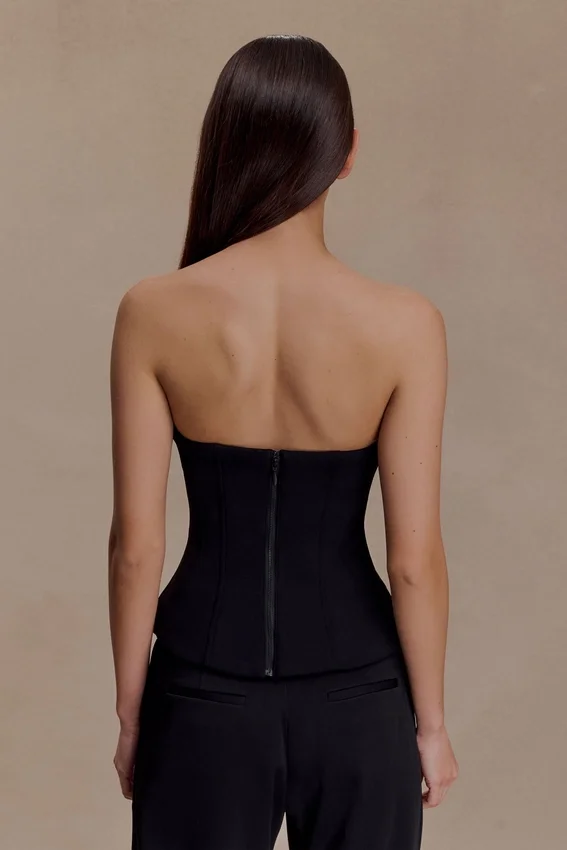 Arla Button Up Corset Top – Black Arla Button Up Corset Top – Black