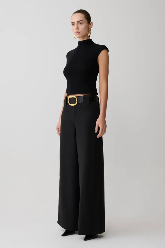 Arlo Wide Leg Suiting Trouser – Black Arlo Wide Leg Suiting Trouser – Black