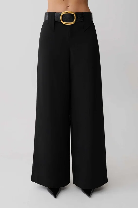 Arlo Wide Leg Suiting Trouser – Black Arlo Wide Leg Suiting Trouser – Black