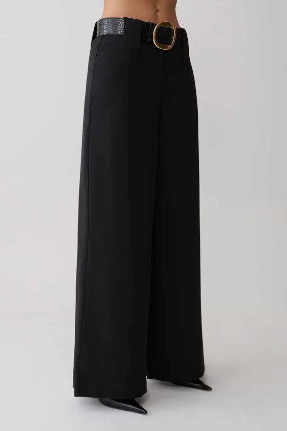 Arlo Wide Leg Suiting Trouser – Black Arlo Wide Leg Suiting Trouser – Black