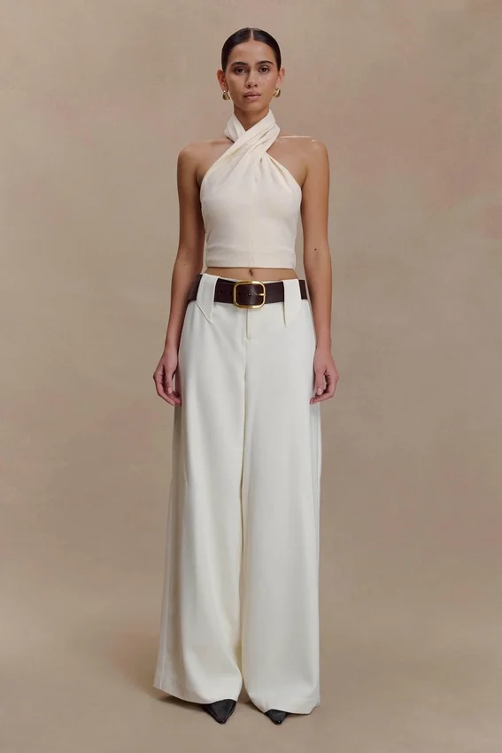 Arlo Wide Leg Suiting Trouser – Ivory Arlo Wide Leg Suiting Trouser – Ivory