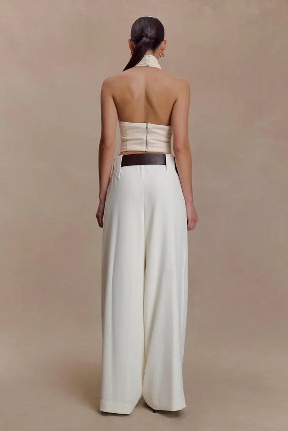 Arlo Wide Leg Suiting Trouser – Ivory Arlo Wide Leg Suiting Trouser – Ivory