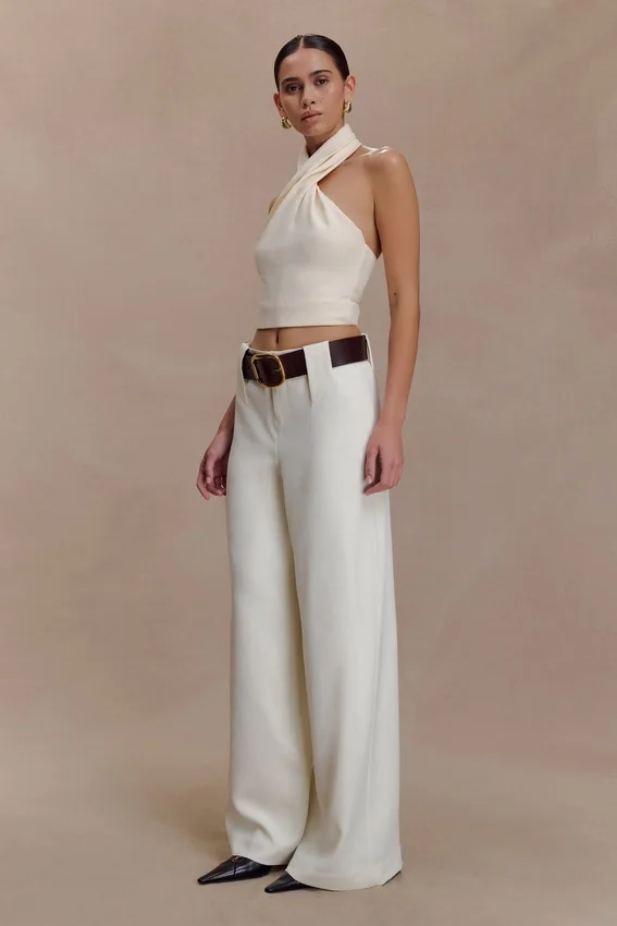 Arlo Wide Leg Suiting Trouser – Ivory Arlo Wide Leg Suiting Trouser – Ivory