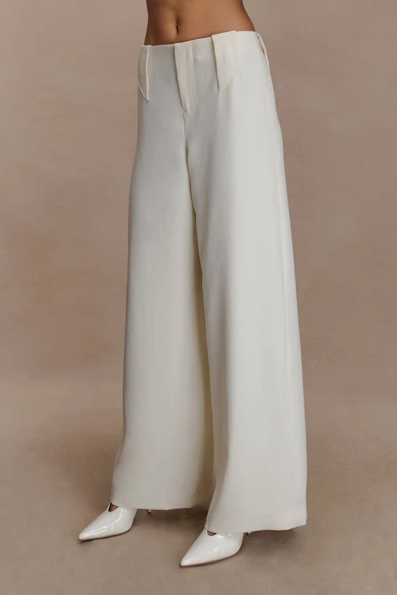 Arlo Wide Leg Suiting Trouser – Ivory Arlo Wide Leg Suiting Trouser – Ivory