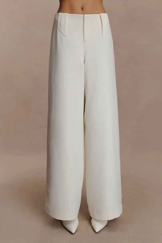 Arlo Wide Leg Suiting Trouser – Ivory Arlo Wide Leg Suiting Trouser – Ivory