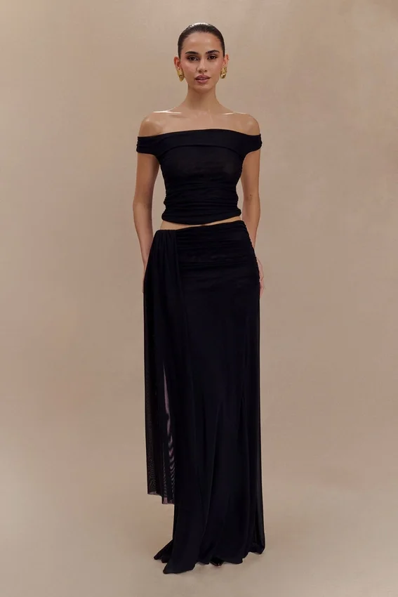 Arna Mesh Maxi Skirt – Black Arna Mesh Maxi Skirt – Black