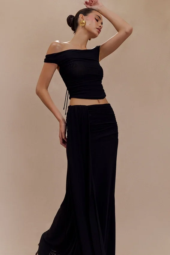 Arna Mesh Maxi Skirt – Black Arna Mesh Maxi Skirt – Black