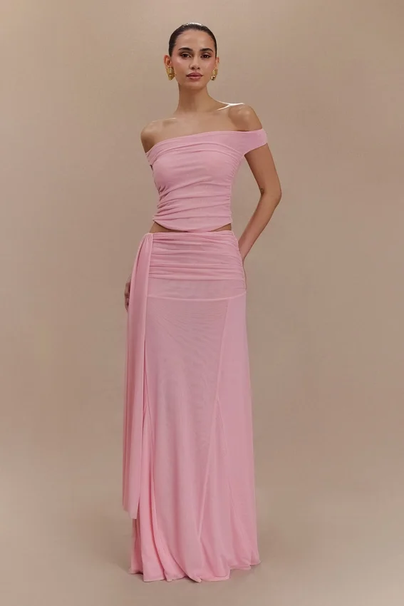 Arna Mesh Maxi Skirt – Candy Pink Arna Mesh Maxi Skirt – Candy Pink