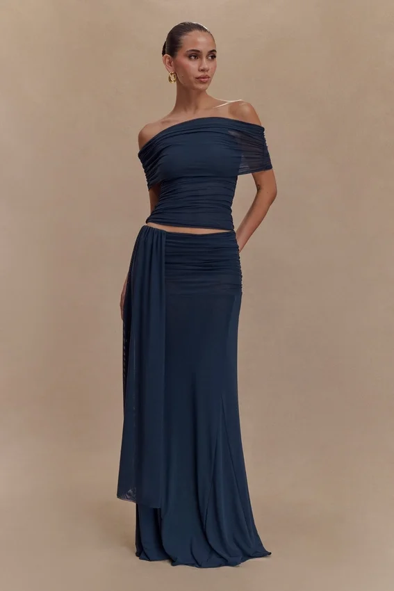 Arna Mesh Maxi Skirt – Midnight Blue Arna Mesh Maxi Skirt – Midnight Blue