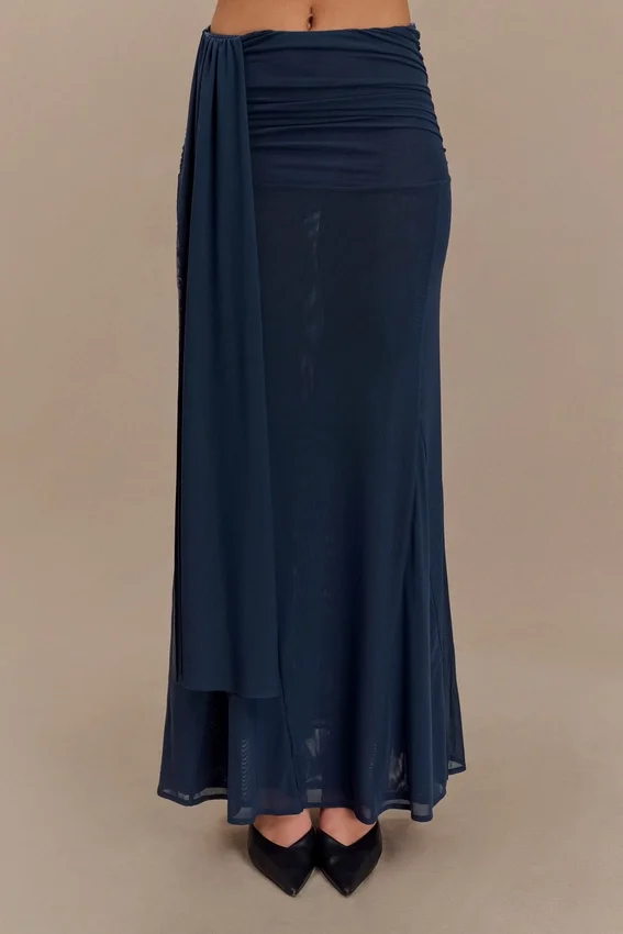 Arna Mesh Maxi Skirt – Midnight Blue Arna Mesh Maxi Skirt – Midnight Blue