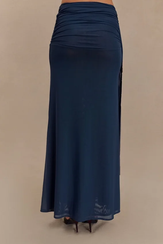 Arna Mesh Maxi Skirt – Midnight Blue Arna Mesh Maxi Skirt – Midnight Blue
