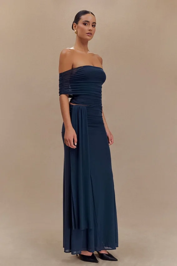 Arna Mesh Maxi Skirt – Midnight Blue Arna Mesh Maxi Skirt – Midnight Blue