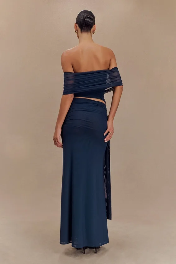 Arna Mesh Maxi Skirt – Midnight Blue Arna Mesh Maxi Skirt – Midnight Blue