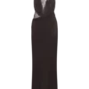 Arra Chiffon And Lace Halter Maxi Dress – Cacao Brown