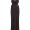 Arra Chiffon And Lace Halter Maxi Dress – Cacao Brown