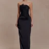 Asha Floral Mesh And Satin Maxi Dress – Black Asha Floral Mesh And Satin Maxi Dress – Black