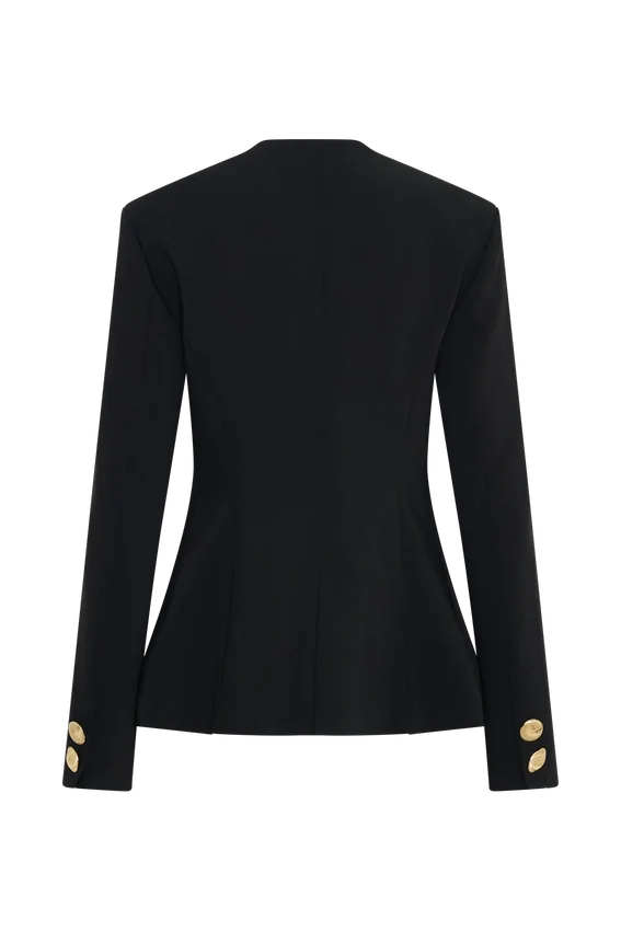 Asia Mixed Button Blazer – Black Asia Mixed Button Blazer – Black
