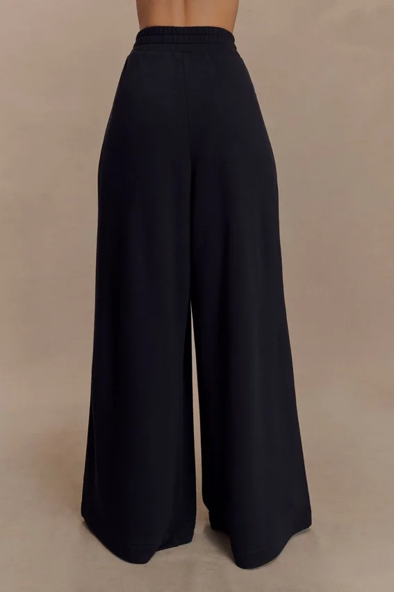 Aspen Gathered Wide Leg Jogger – Black Aspen Gathered Wide Leg Jogger – Black